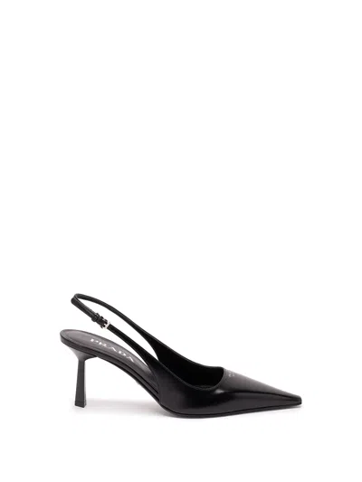 Prada Patent Pumps Pointed Toe High Heel In Black