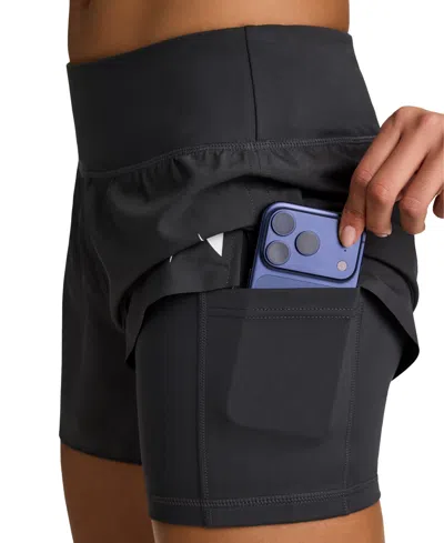Reebok Women's Interlock Pull-on Running Shorts In Black