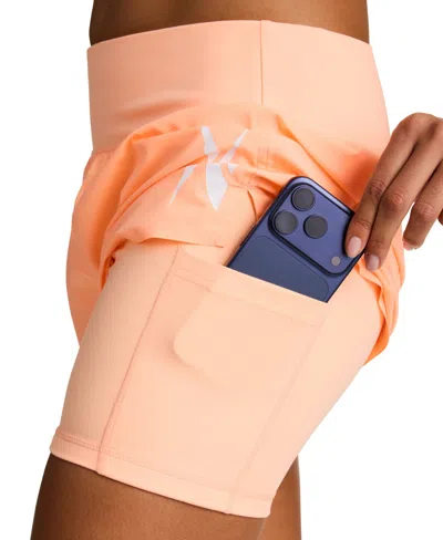 Reebok Women's Interlock Pull-on Running Shorts In Orange