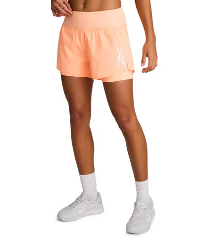 Reebok Women's Interlock Pull-on Running Shorts In Orange
