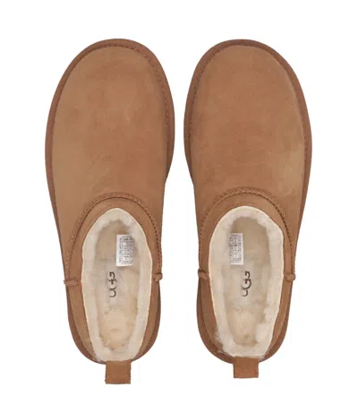 Ugg Classic Micro Stained Leather Mini Boots In Brown