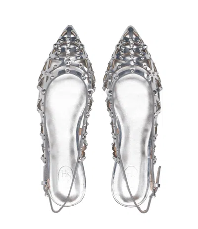 Ash Silver Leather Slingbacks In Silver