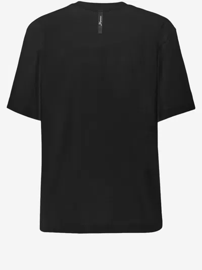 Jacquemus Relaxed Fit Black T-shirt With Cursive Script Logo In Black