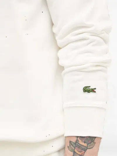 Lacoste Logo-embossed Sweatshirt In White