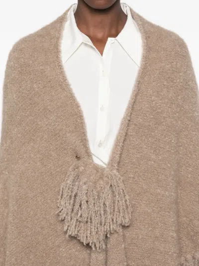 Chiara Is Fringed-hem Cape In Brown