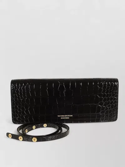 Victoria Beckham Dorian Crocodile Texture Rectangular Clutch Bag