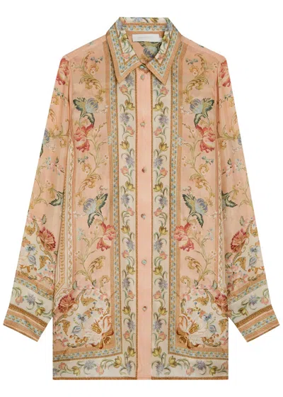 Zimmermann Womens Pink Tapestry Floral Roselight Printed Silk Shirt In Pink