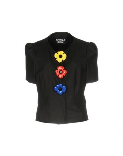 Boutique Moschino Short Sleeve Jacket In Black