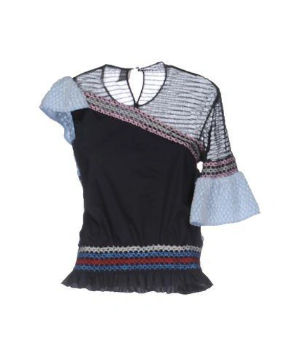 Shop Peter Pilotto Top In Dark Blue