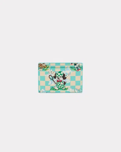 Kenzo Leather Cardholder In Blue