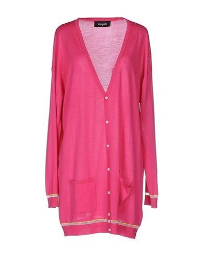 Shop Dsquared2 Cardigan In Fuchsia