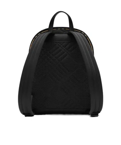 Burberry Check-trim Backpack In Black