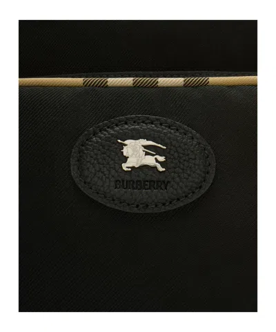 Burberry Check-trim Backpack In Black