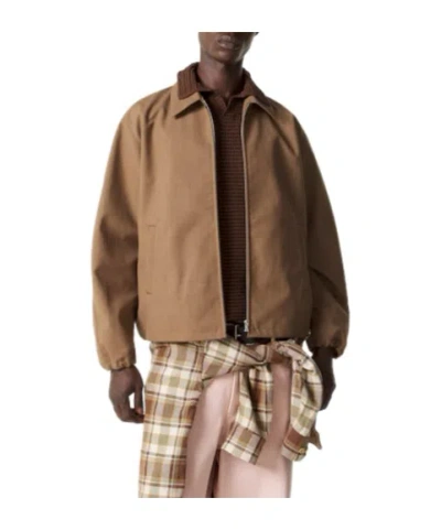 Auralee Wool Blouson Jacket In Brown