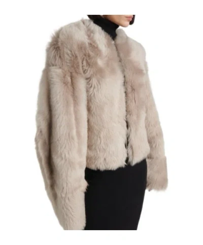 Nour Hammour Solid Shearling Jacket In Pattern