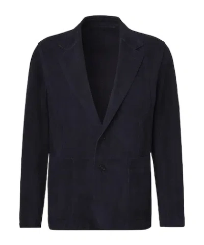 Ralph Lauren Solid Suede Blazer In Multi