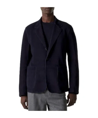 Ralph Lauren Solid Suede Blazer In Multi