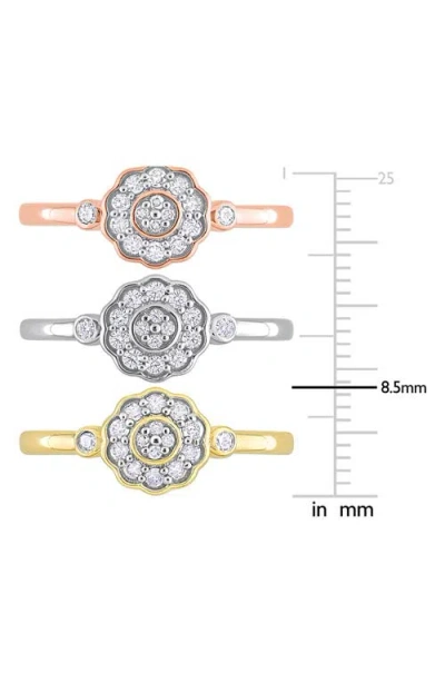 Delmar 3-piece Assorted Diamond Flower Rings In Multi
