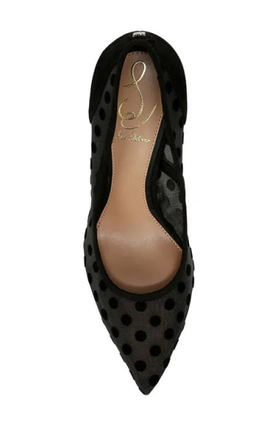 Sam Edelman Hazel Polka Dot Mesh Pump Black Polka Dot Mesh In Black