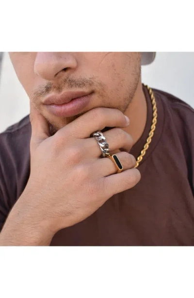 Rebl Chain Band Ring In Silver