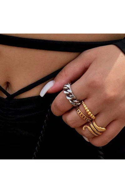 Rebl Chain Band Ring In Silver