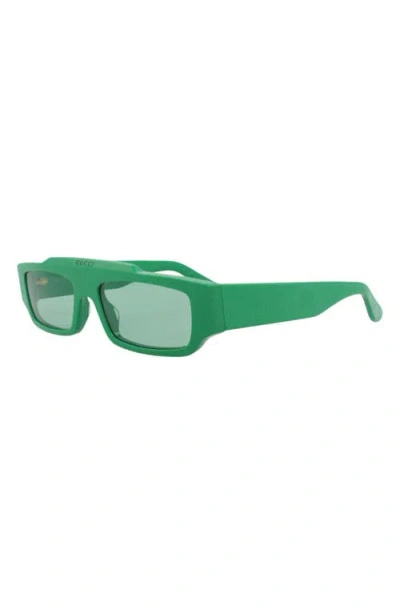 Gucci 55mm Rectangular Sunglasses In Green