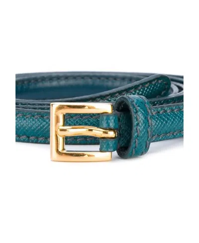 Prada Logo Dark Belt In Blue
