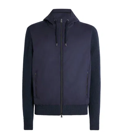 Herno Men Padded Hooded Jacket In Blue