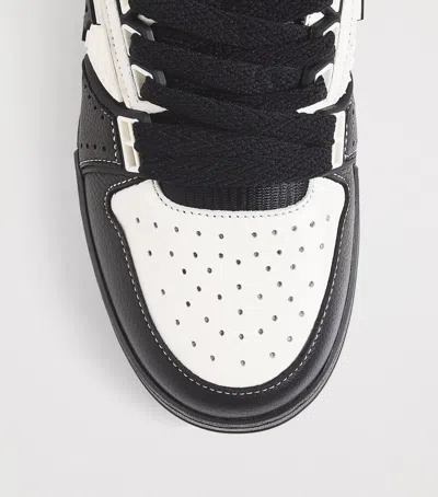 Amiri Perforated Leather Sneaker With Hook-and-loop Closure In Black