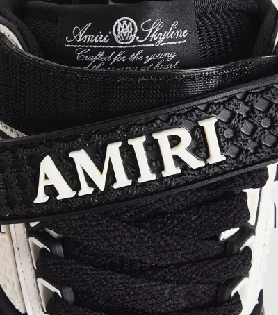 Amiri Perforated Leather Sneaker With Hook-and-loop Closure In Black