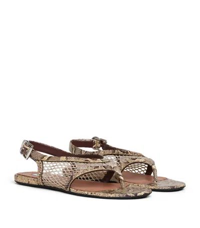 Alaïa Python-effect Thong Sandals In Multi