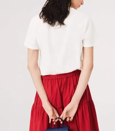 Maje Womens White Brand-embroidered Short-sleeved Cotton-jersey T-shirt In White