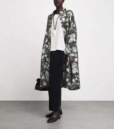 Eskandar Linen A-line Panelled Jacket In Multi