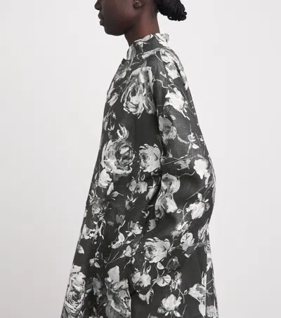 Eskandar Linen A-line Panelled Jacket In Multi