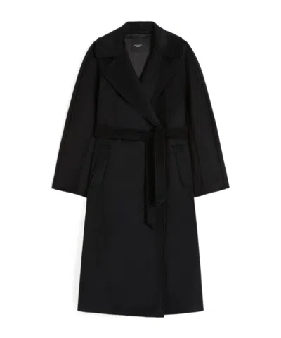 Weekend Max Mara Double-faced Wool Coat In Black