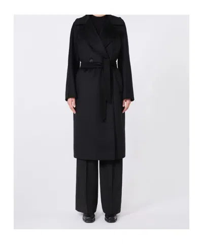 Weekend Max Mara Double-faced Wool Coat In Black