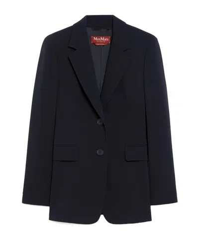 Max Mara Tailored Jacket Linz Notched Lapels Buttons In Blue