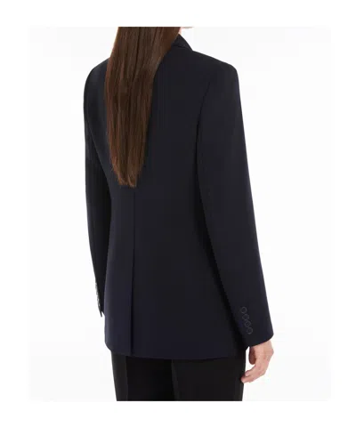 Max Mara Tailored Jacket Linz Notched Lapels Buttons In Blue