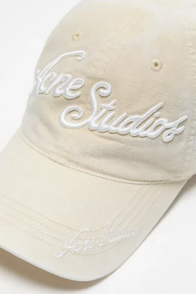 Acne Studios Embroidered Logo Cap In Neutral