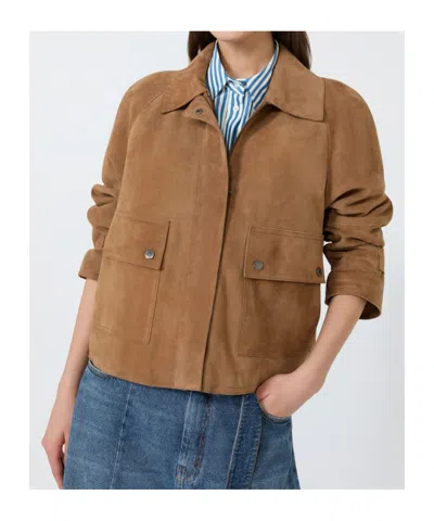 Weekend Max Mara Abito Suede Jacket In Brown