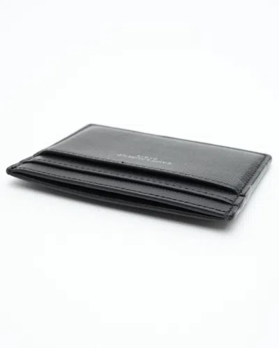 Saint Laurent Paris Pebbled-leather Card Holder In Black