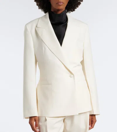 Rohe Double-breasted Virgin Wool Blazer In Black