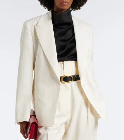 Rohe Double-breasted Virgin Wool Blazer In Black