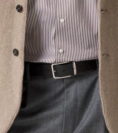 Canali Grained Belt In Black