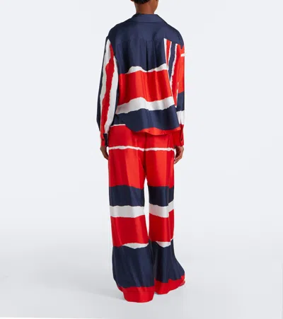 Loewe Printed Silk Twill Wide-leg Pants In Multi