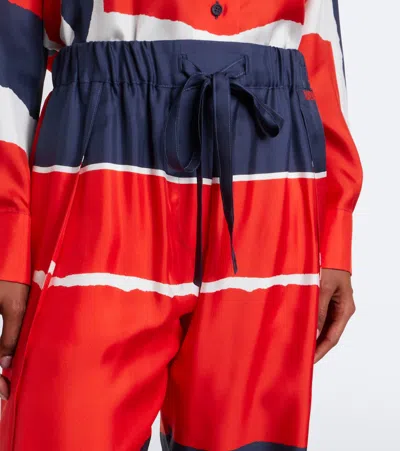Loewe Printed Silk Twill Wide-leg Pants In Multi