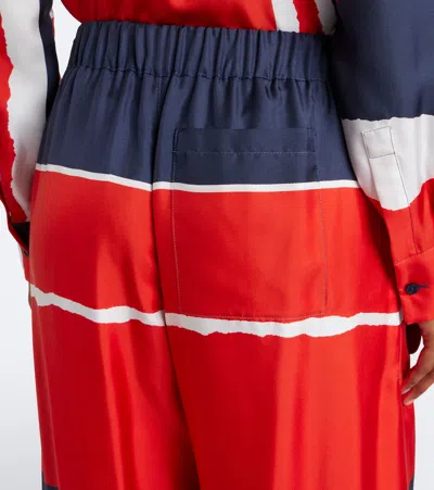 Loewe Printed Silk Twill Wide-leg Pants In Multi