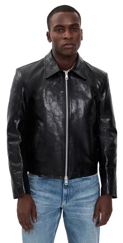 Our Legacy Mini Leather Zipped Jacket In Black | ModeSens