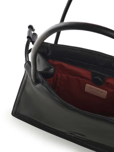 Coccinelle Dulse Medium Leather Bag In Black