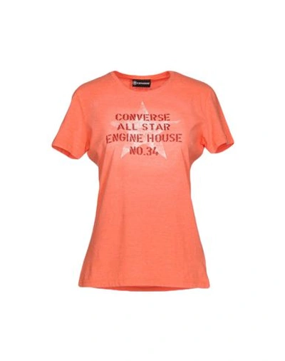 Converse T-shirt In Salmon Pink